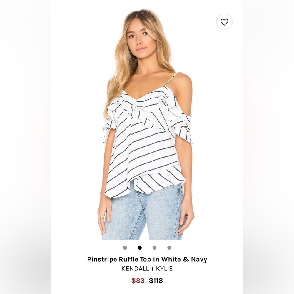 Kendall + Kylie Striped Off the Shoulder